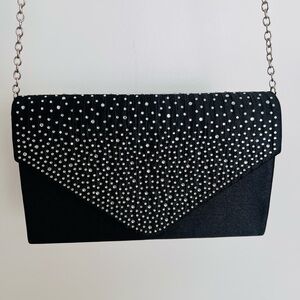 Elegant Black Studded Clutch Bag - V-Day!<3